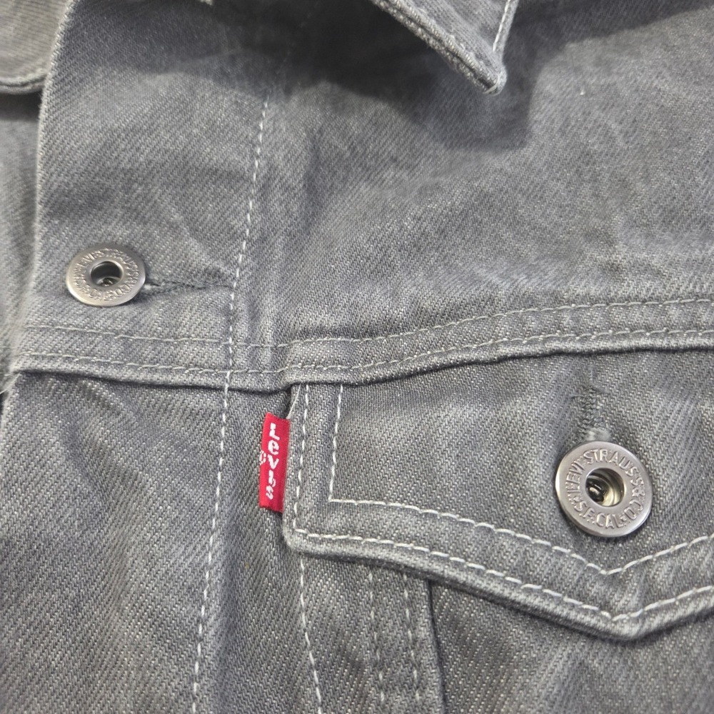 Levi Strauss Youth Gray Denim Trucker Jacket XL Extra Large Childrens - Picture 3 of 9